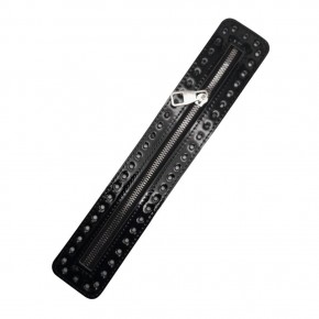 Çanta Aksesuar Rugan Derili Fermuar Yeni Model Siyah Renk 30 Cm Gümüş Metalli