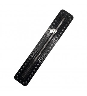 Çanta Aksesuar Rugan Derili Fermuar Yeni Model Siyah Renk 30 Cm Gümüş Metalli