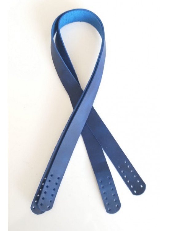 Çanta Aksesuar Saks Mavi Crazy Oil Renk Gerçek Deri 70X2.3 Cm Çift Sap