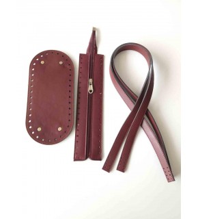 Çanta Aksesuar Sap Taban Fermuar Seti Bordo