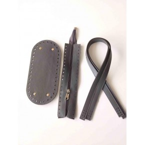 Çanta Aksesuar Sap Taban Fermuar Seti Gri