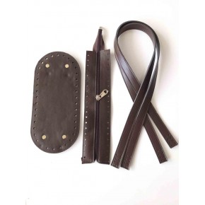 Çanta Aksesuar Sap Taban Fermuar Seti Koyu Kahve