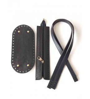 Çanta Aksesuar Sap Taban Fermuar Seti Siyah