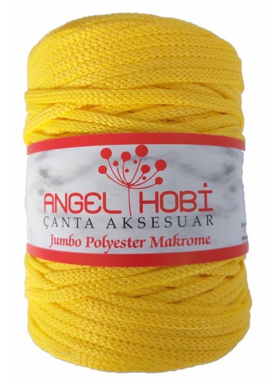 Çanta Aksesuar Sarı Renk 5 Mm Jumbo Polyester Makrome No:4
