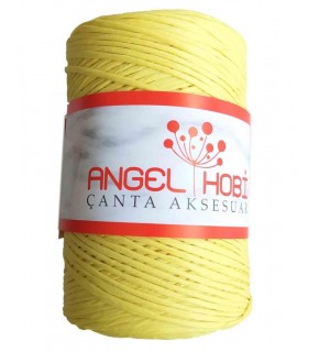 Çanta Aksesuar Sarı Renk Bükümlü Rafya No:19