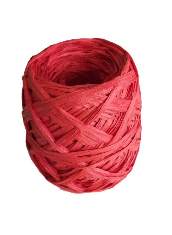 Çanta Aksesuar Sarılmış Rafya Kırmızı Renk 100 Gr
