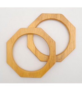 Çanta Aksesuar Sekizgen 12 cm Ahşap Çanta Sapı