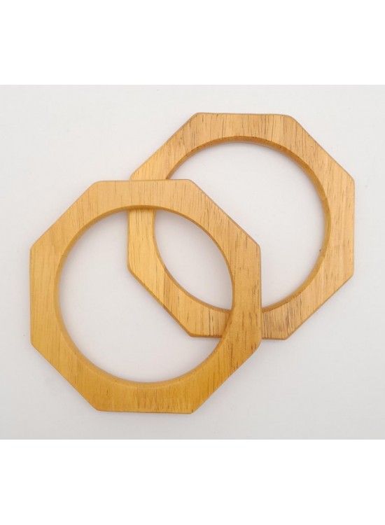 Çanta Aksesuar Sekizgen 12 cm Ahşap Çanta Sapı