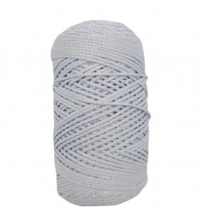 Çanta Aksesuar Simli Polyester Makrome Bebe Mavi Renk 200 gr