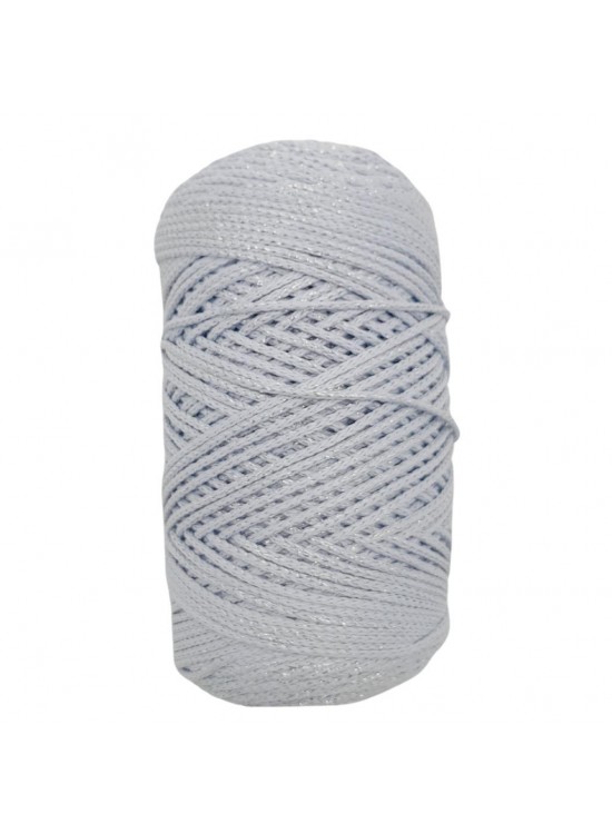 Çanta Aksesuar Simli Polyester Makrome Bebe Mavi Renk 200 gr