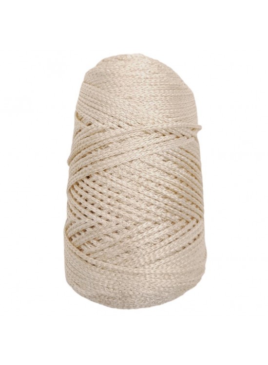 Çanta Aksesuar Simli Polyester Makrome Bej Renk 200 gr