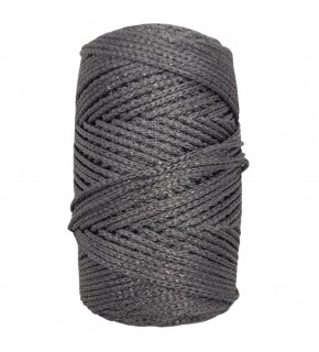 Çanta Aksesuar Simli Polyester Makrome Koyu Gri Renk 200 gr