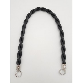 Çanta Aksesuar Siyah 10 mm Suni Deri İpli Çanta Sapı Gümüş Metalli