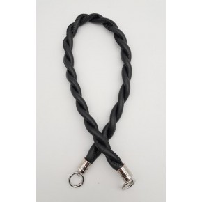 Çanta Aksesuar Siyah 10 mm Suni Deri İpli Çanta Sapı Gümüş Metalli