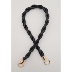 Çanta Aksesuar Siyah 10 mm Suni Deri İpli Çanta Sapı Light Gold Metalli