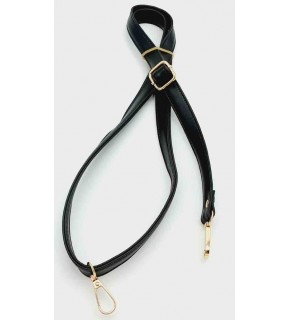 Çanta Aksesuar Siyah 125X2 Cm Çanta Sapı Sürgütlü Light Gold Metal