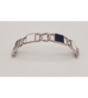 Çanta Aksesuar Siyah Beyaz Kare Desenli Gümüş Çanta Tutma Sapı