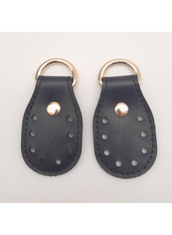 Çanta Aksesuar Siyah Çift Kat Dikişli Suni Deri Sapucu Böce Light Gold Metalli