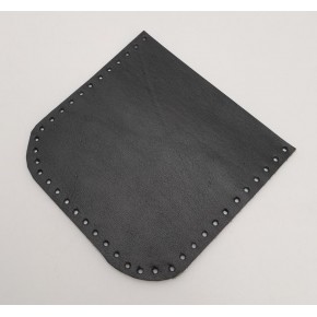 Çanta Aksesuar Siyah Gerçek Deri 12x12 cm Oval Kenar Cep