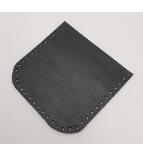 Çanta Aksesuar Siyah Gerçek Deri 12x12 cm Oval Kenar Cep