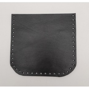 Çanta Aksesuar Siyah Gerçek Deri 12x12 cm Oval Kenar Cep