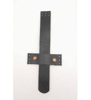 Çanta Aksesuar Siyah Gerçek Deri Kaydırmalı Çanta Kapağı Antik Metalli