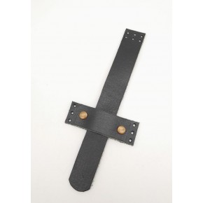 Çanta Aksesuar Siyah Gerçek Deri Kaydırmalı Çanta Kapağı Antik Metalli