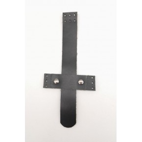 Çanta Aksesuar Siyah Gerçek Deri Kaydırmalı Çanta Kapağı Füme Metalli