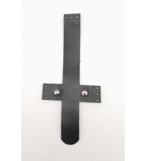 Çanta Aksesuar Siyah Gerçek Deri Kaydırmalı Çanta Kapağı Füme Metalli