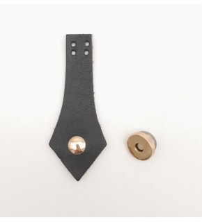 Çanta Aksesuar Siyah Gerçek Deri Sivri Uçlu Çanta Kapağı Light Gold Metalli