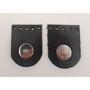 Çanta Aksesuar Siyah Gerçek Derili Tek Dikim Mıknatıslı Çıtçıt Gümüş Metalli