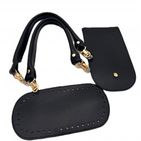 Çanta Aksesuar Siyah Kulpluklu Sap, Taban, Kapak Seti