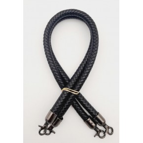 Çanta Aksesuar Siyah Örme Çanta Sapı Füme Metal