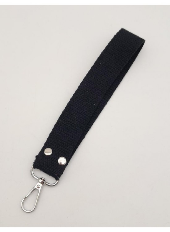 Çanta Aksesuar Siyah Pamuklu Kolon Elcik Gümüş Metalli