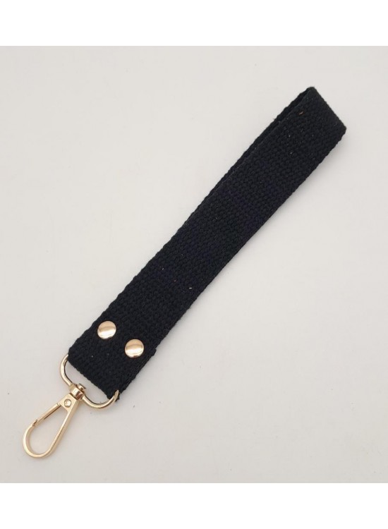 Çanta Aksesuar Siyah Pamuklu Kolon Elcik Light Gold Metalli