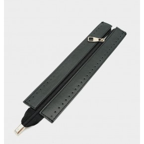 Çanta Aksesuar Siyah Renk 28 Cm Derili Fermuar Gümüş Metalli