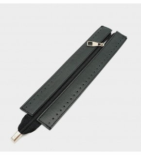 Çanta Aksesuar Siyah Renk 28 Cm Derili Fermuar Gümüş Metalli