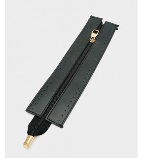 Çanta Aksesuar Siyah Renk 28 Cm Derili Fermuar Light Gold Metalli