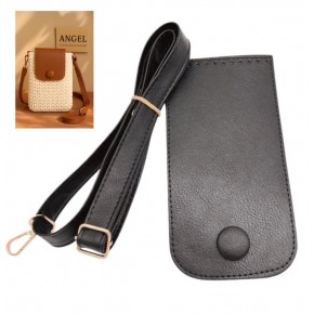 Çanta Aksesuar Siyah Renk Button Model  Çanta Yapım Seti Light Gold Metalli