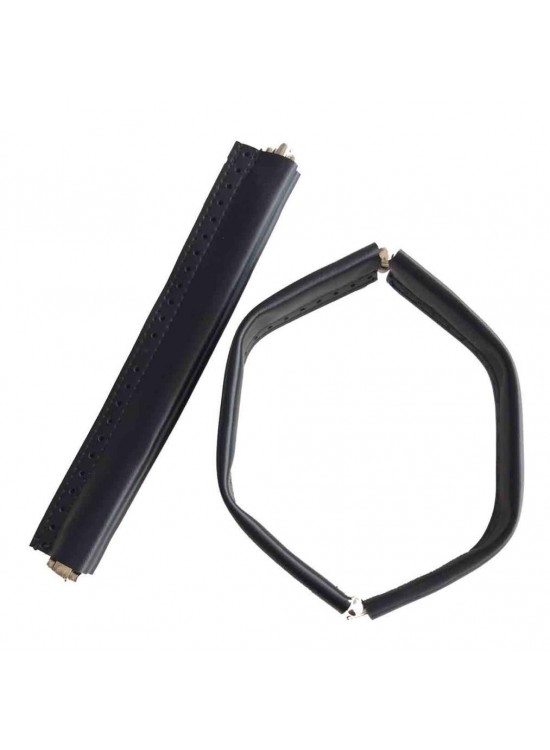 Çanta Aksesuar Siyah Renk Derili Metal Çanta Ağzı 24 Cm