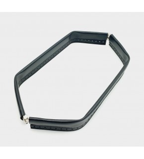 Çanta Aksesuar Siyah Renk Derili Metal Çanta Ağzı 33 Cm