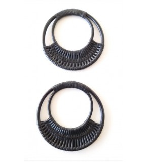 Çanta Aksesuar Siyah Renk Gerçek Bambu Çanta Sapı 19 Cm No:18