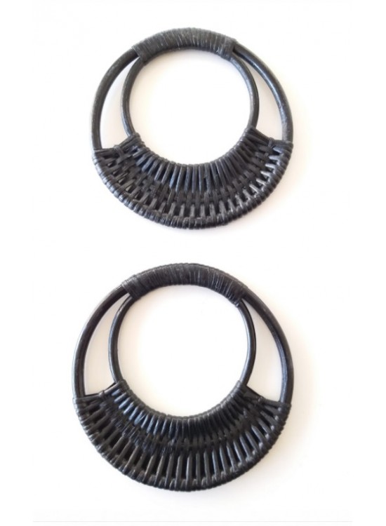 Çanta Aksesuar Siyah Renk Gerçek Bambu Çanta Sapı 19 Cm No:18