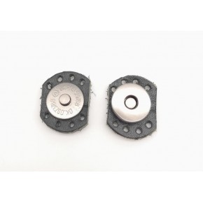 Çanta Aksesuar Siyah Renk Gerçek Derili Oval Kenar Mıknatıslı Çıtçıt Füme Metalli