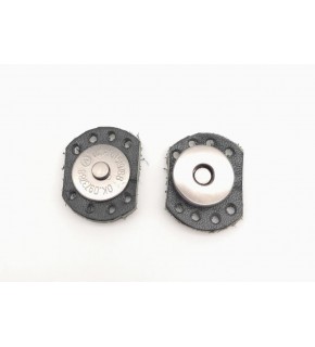 Çanta Aksesuar Siyah Renk Gerçek Derili Oval Kenar Mıknatıslı Çıtçıt Füme Metalli