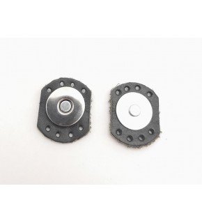 Çanta Aksesuar Siyah Renk Gerçek Derili Oval Kenar Mıknatıslı Çıtçıt Gümüş Metalli