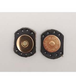 Çanta Aksesuar Siyah Renk Gerçek Derili Oval Kenar Mıknatıslı Çıtçıt Light Gold Metalli