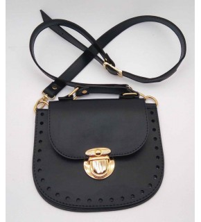 Çanta Aksesuar Siyah Renk İstiridye Çanta Seti Gümüş Metal