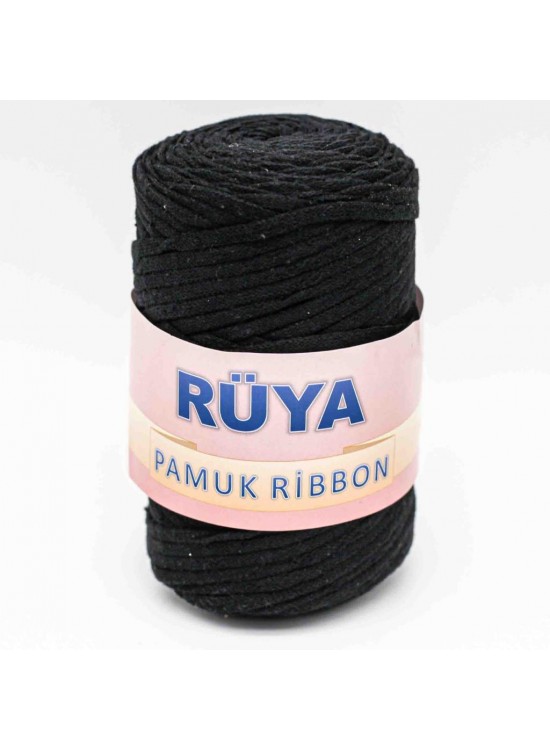 Çanta Aksesuar Siyah Renk Pamuk Ribbon No:7 Çanta Aksesuar Siyah Renk Pamuk Ribbon No:7