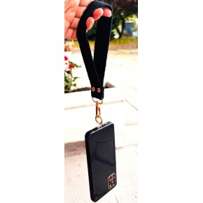 Çanta Aksesuar Siyah  Renk Pamuklu  Telefon Bilek Askısı, Telefon Zinciri, Telefon Askısı, Tüm Telefon Kılıfları İçin Uygundur